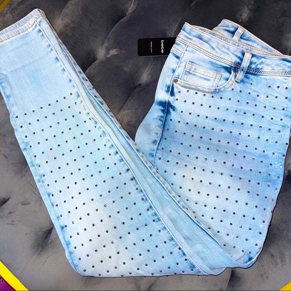 bebe Denim - Bebe Bejeweled Rhinestone Jeans